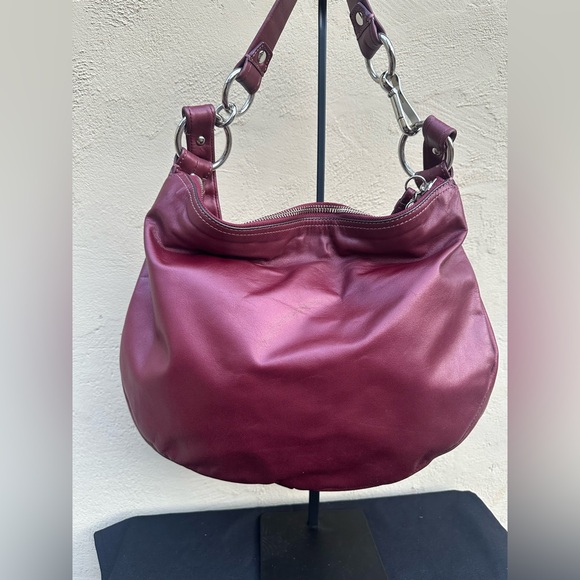 🍠Coach Ali 2 Way Convertible Hobo/ Crossbody Metallic Burgundy F13708 🍠 - Picture 2 of 10